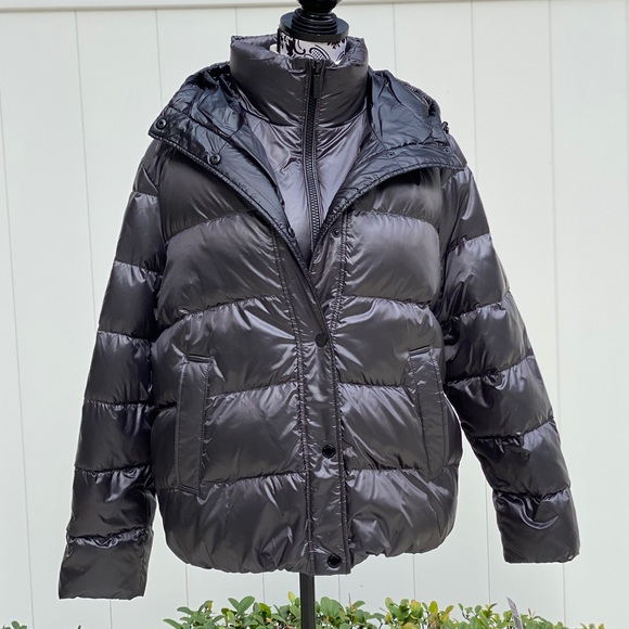Michael Kors Jackets & Blazers - Michael Kors Hooded Down Puffer Jacket Gum Metal W